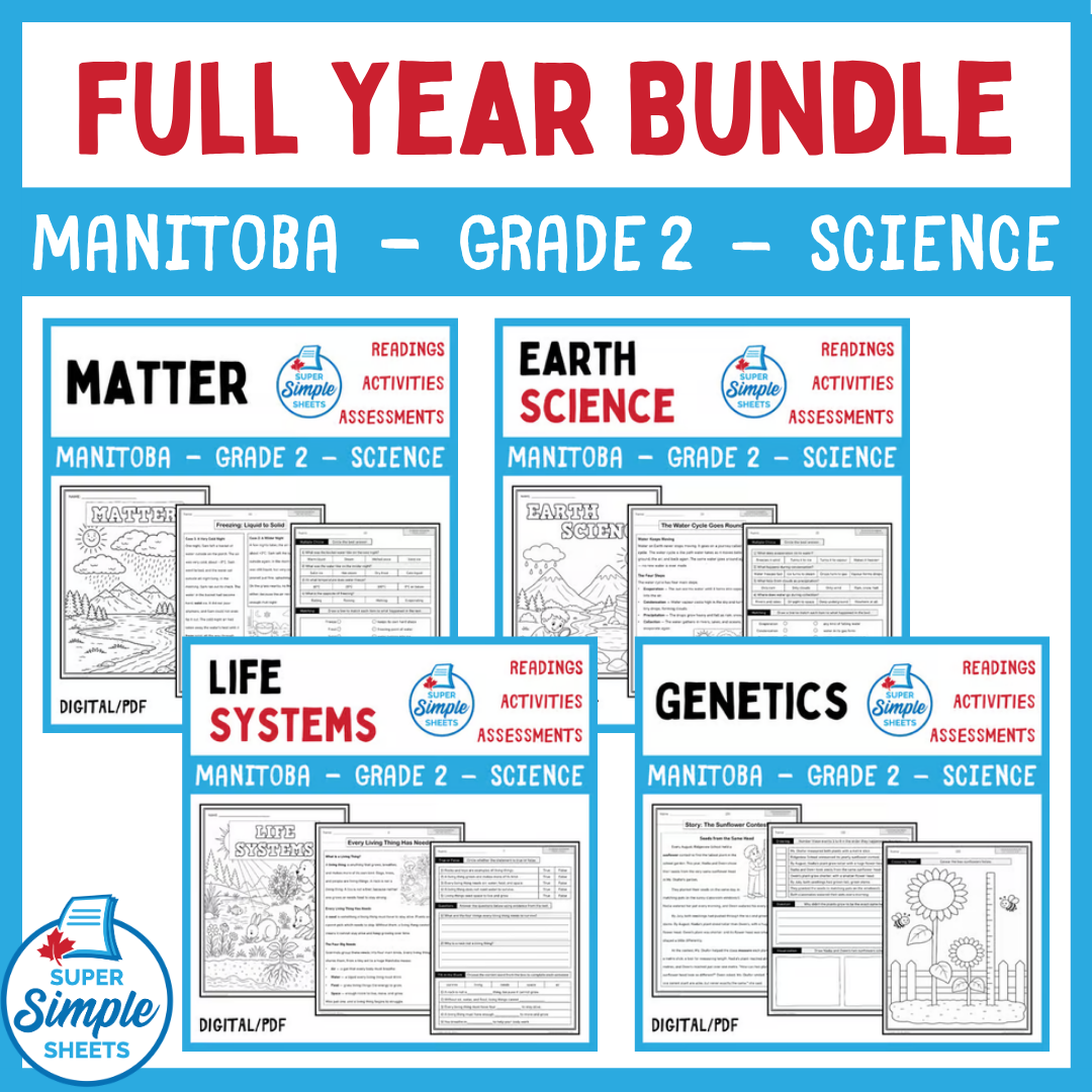 Grade 2 - NEW 2026 Manitoba Science Curriculum - FULL YEAR BUNDLE