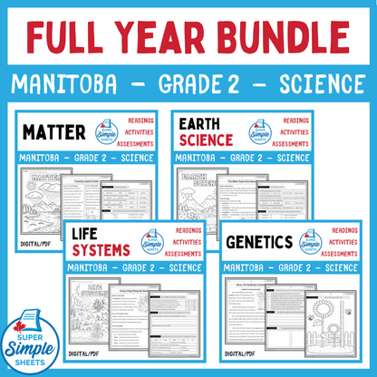 Grade 2 - NEW 2026 Manitoba Science Curriculum - FULL YEAR BUNDLE