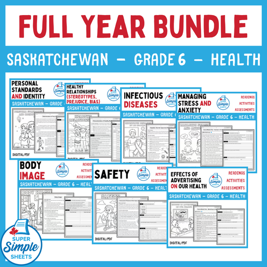 Grade 6 - Saskatchewan Health - Full Year Bundle