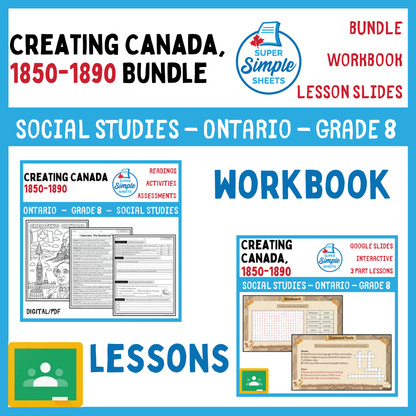 Grade 8 - Creating Canada, 1850-1890 - Ontario History Bundle
