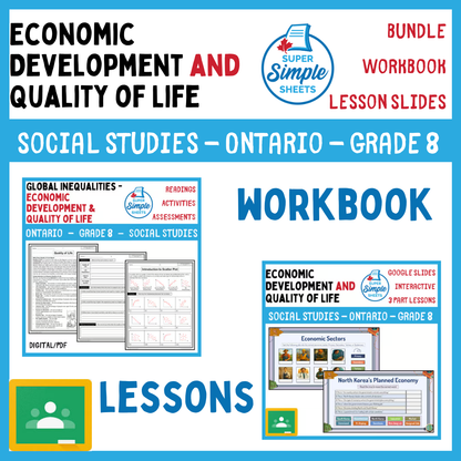 Grade 8 - Economic Development and Quality of Life - Ontario Geography Bundle