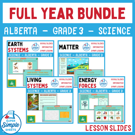 Grade 3 - Alberta Science - Google Lesson Slides - Full Year Bundle