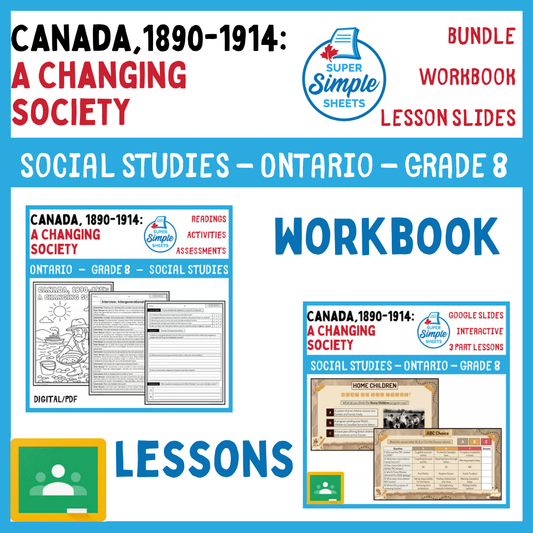 Grade 8 - Canada, 1890-1914: A Changing Society - Ontario History Bundle