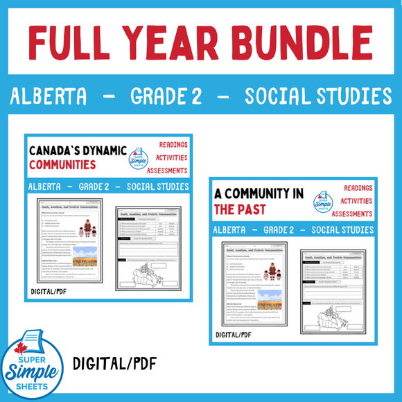 Alberta Grade 2 Social Studies - Full Year Bundle