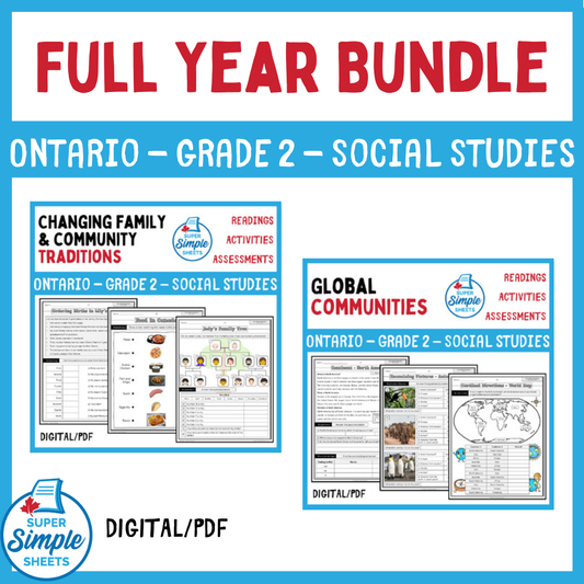 Ontario - Grade 2 - Social Studies - FULL YEAR BUNDLE