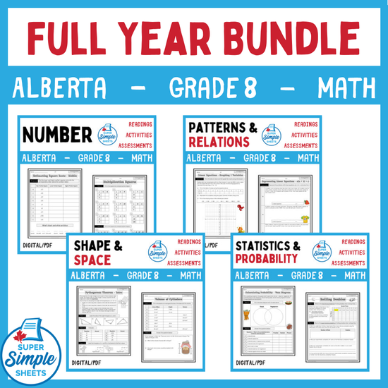 Alberta Grade 8 Full Year Bundle - Math - GOOGLE AND PDF – Super Simple ...