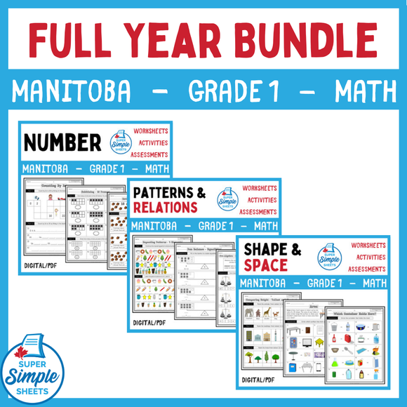 Grade 1 - Manitoba Math - Full Year Bundle