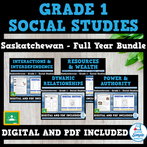 Saskatchewan - Grade 1 - Social Studies - FULL YEAR BUNDLE