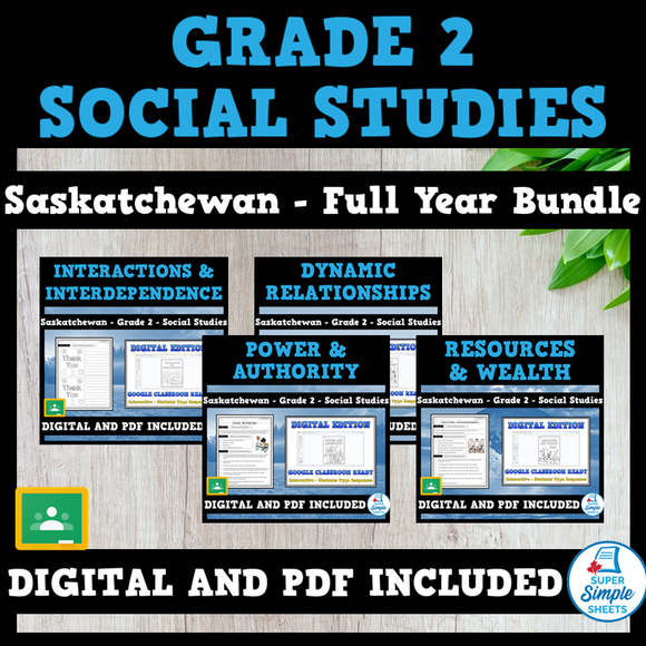 Saskatchewan - Grade 2 - Social Studies - FULL YEAR BUNDLE