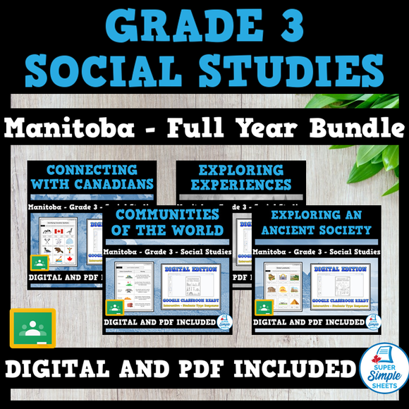 Manitoba - Grade 3 Social Studies - FULL YEAR BUNDLE