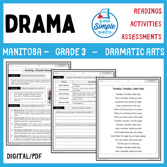 Manitoba Dramatic Arts Curriculum - Grade 3 - Drama unit