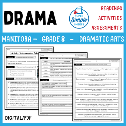 Manitoba Dramatic Arts Curriculum - Grade 8 - Drama unit