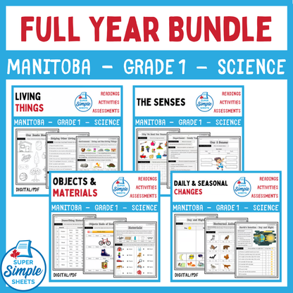 Science - Manitoba Grade 1 - FULL YEAR BUNDLE