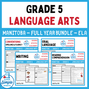 Manitoba Grade 5 Language Arts ELA - FULL YEAR BUNDLE