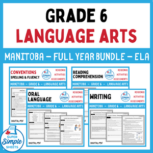 Manitoba Grade 6 Language Arts ELA - FULL YEAR BUNDLE