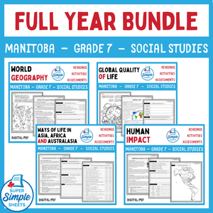 Manitoba - Grade 7 Social Studies - FULL YEAR BUNDLE