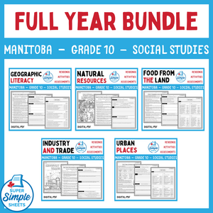 Manitoba - Grade 10 Social Studies - FULL YEAR BUNDLE