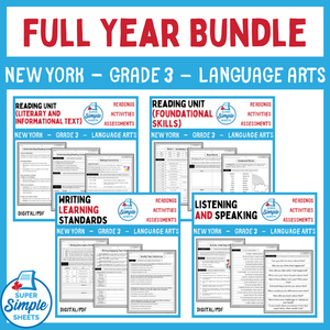 New York - Grade 3 English Language Arts (ELA) - FULL YEAR BUNDLE