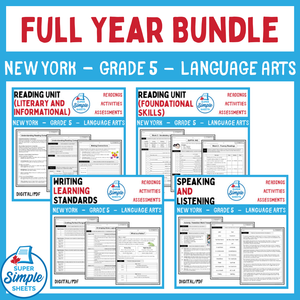 New York - Grade 5 English Language Arts (ELA) - FULL YEAR BUNDLE