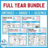 NEW 2022 CURRICULUM! Ontario - Grade 1 - Science - FULL YEAR BUNDLE