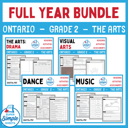 Grade 2 - Ontario The Arts Curriculum - FULL YEAR BUNDLE
