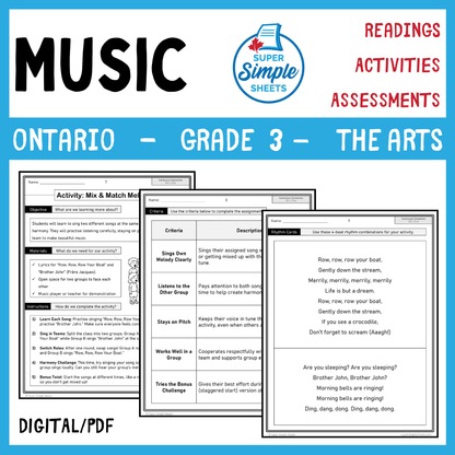 Grade 3 - Music Unit - Ontario Arts Curriculum