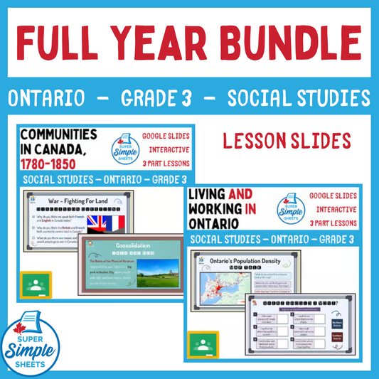 Ontario - Grade 3 - Social Studies - Google Lesson Slides - Full Year Bundle