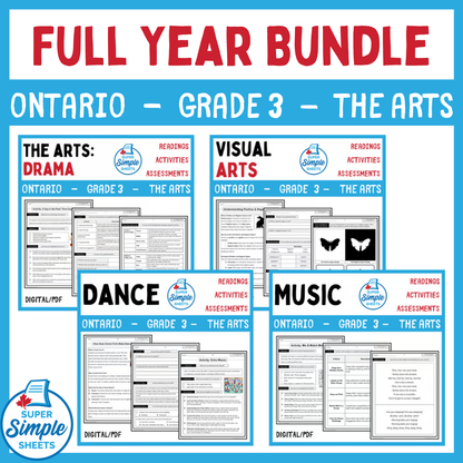 Grade 3 - Ontario The Arts Curriculum - FULL YEAR BUNDLE