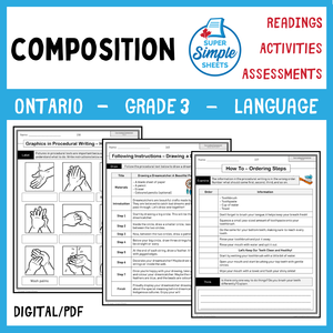 NEW 2023 Ontario Language - Grade 3 - Composition