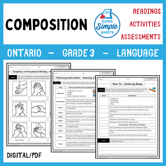 NEW 2023 Ontario Language - Grade 3 - Composition