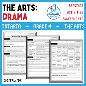 Ontario Arts Curriculum Grade 4 - Drama - Full Year Unit