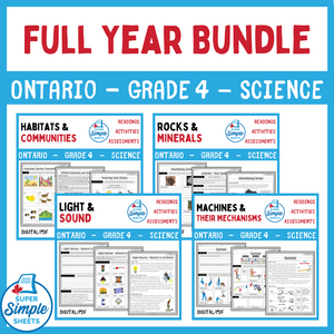 NEWLY UPDATED - 2022 Curriculum! Ontario Grade 4 Science Bundle - GOOGLE/PDF