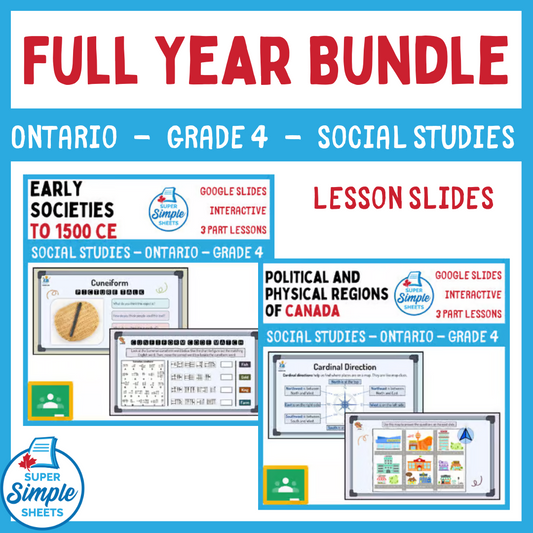 Ontario - Grade 4 - Social Studies - Google Lesson Slides - Full Year Bundle