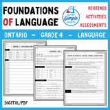 NEW 2023 Ontario Language - Grade 4 - Foundations of Language