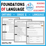 NEW 2023 Ontario Language - Grade 5 - Foundations of Language