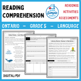 NEW 2023 Ontario Language - Grade 5 - Reading Comprehension