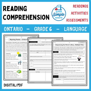 NEW 2023 Ontario Language - Grade 6 - Reading Comprehension