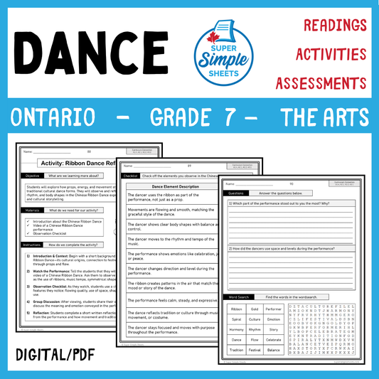 Ontario Arts Curriculum Grade 7 - Dance
