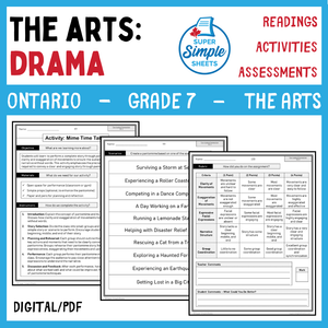 Ontario Arts Curriculum Grade 7 - Drama - Full Year Unit