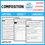 NEW 2023 Ontario Language - Grade 7 - Composition