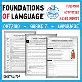 NEW 2023 Ontario Language - Grade 7 - Foundations of Language