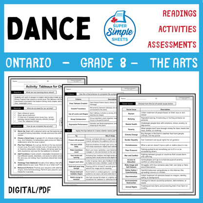 Ontario Arts Curriculum Grade 8 - Dance