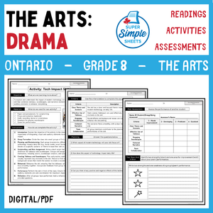 Ontario Arts Curriculum Grade 8 - Drama - Full Year Unit