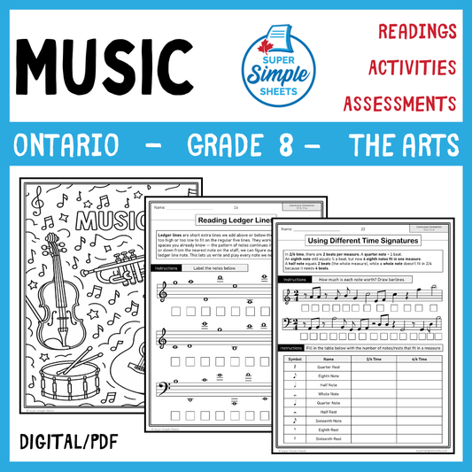 Grade 8 - Music Unit - Ontario Arts Curriculum