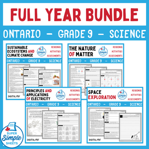 Ontario Grade 9 Applied Science Curriculum - STEM - Full Year Bundle