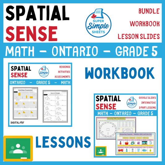Grade 5 - Spatial Sense Unit - Ontario Math - Lesson/Workbook Bundle