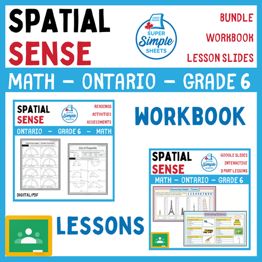 Grade 6 - Spatial Sense Unit - Ontario Math - Lesson/Workbook Bundle