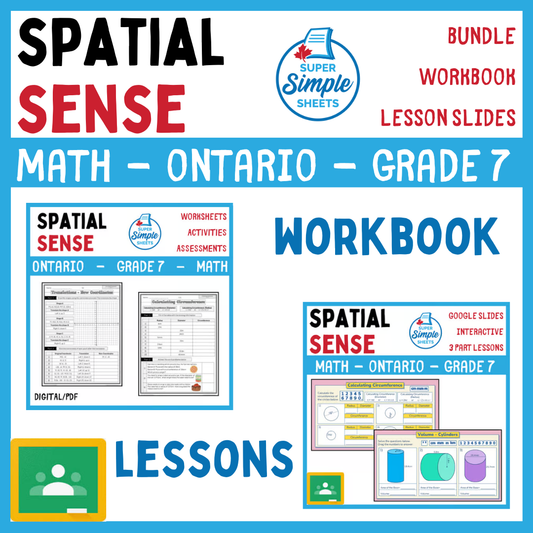 Grade 7 - Spatial Sense Unit - Ontario Math - Lesson/Workbook Bundle
