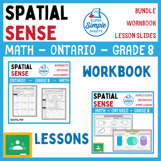 Grade 8 - Spatial Sense Unit - Ontario Math - Lesson/Workbook Bundle