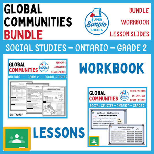 Global Communities - Ontario Social Studies - Grade 2 - Lesson/Workbook Bundle